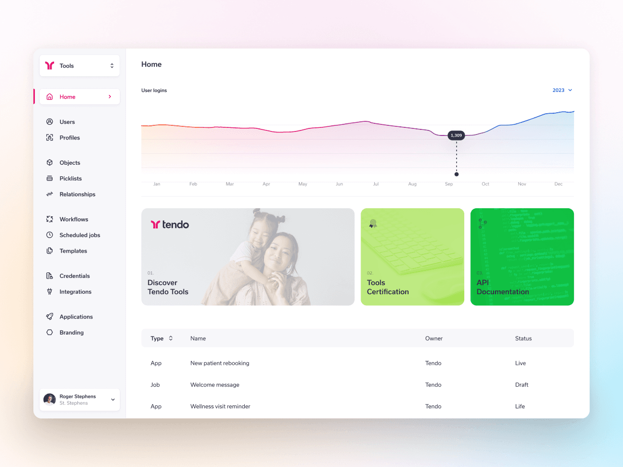 Tendo Tools Platform screenshot